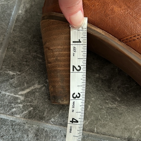 Lucky Brand Nycott Leather Bootie Stacked Heel Size 10M(42) Brown Fall Boho - Picture 15 of 16